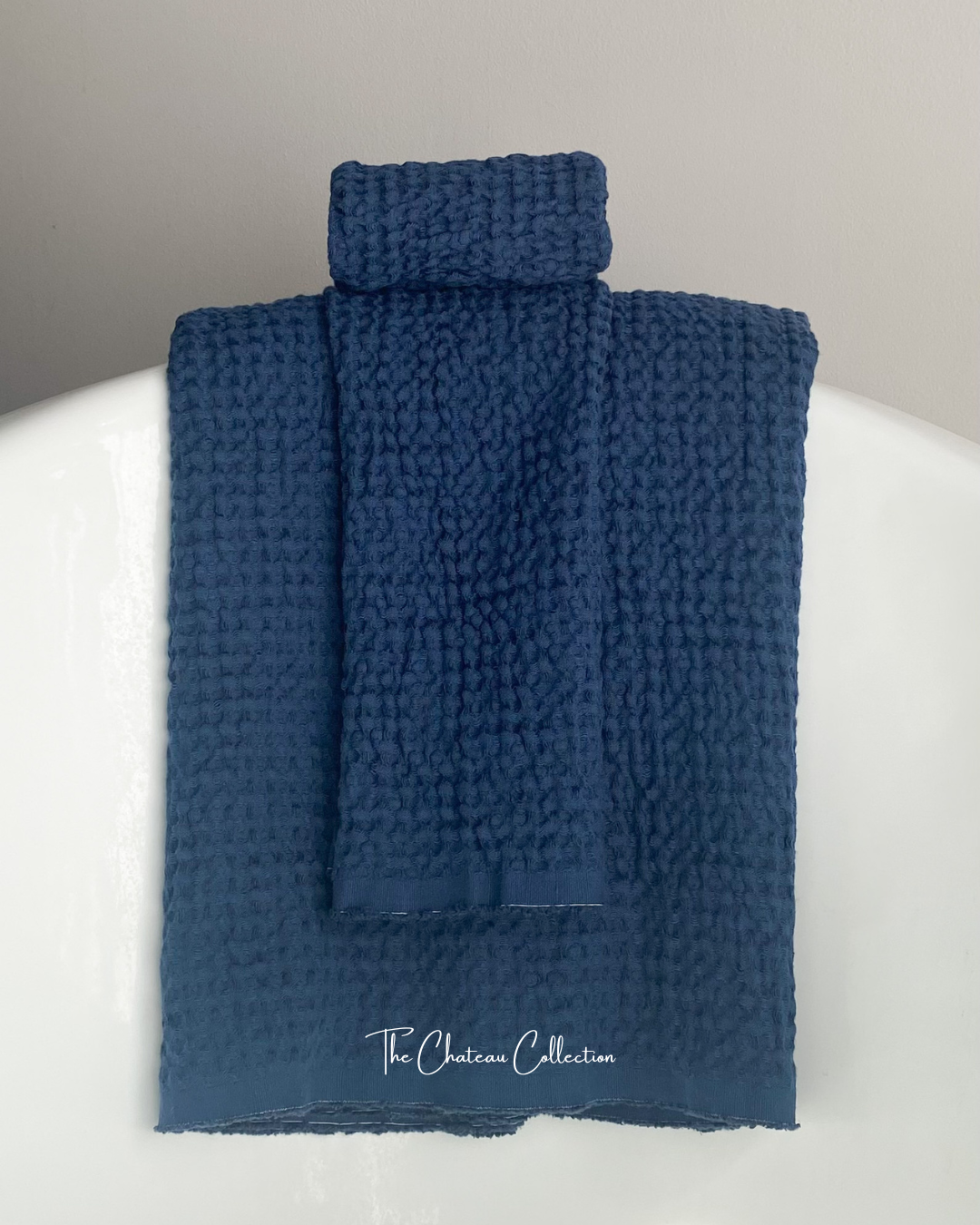 Linen waffle bath towel