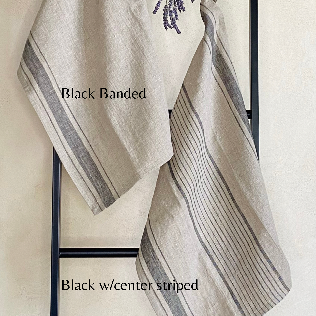 Linen Tea Towels Rustic White & Beige stripe – MG MAISON