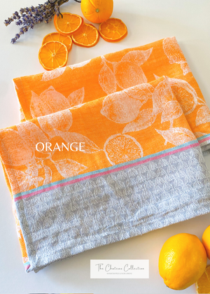 Open image in slideshow, The Chateau Collection - Citrus Jacquard Tea Towels
