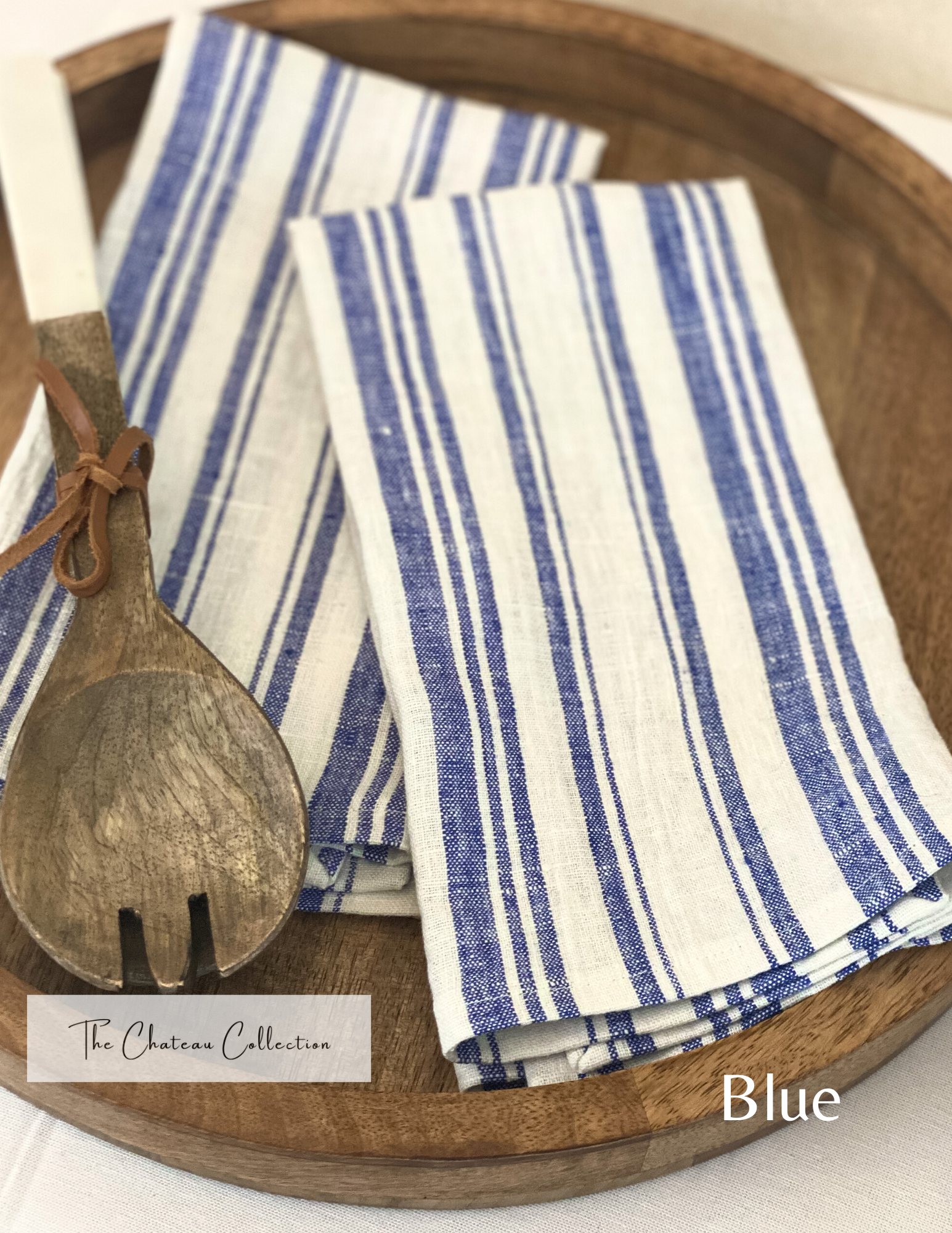 Ticking Striped Linen Tea Towel
