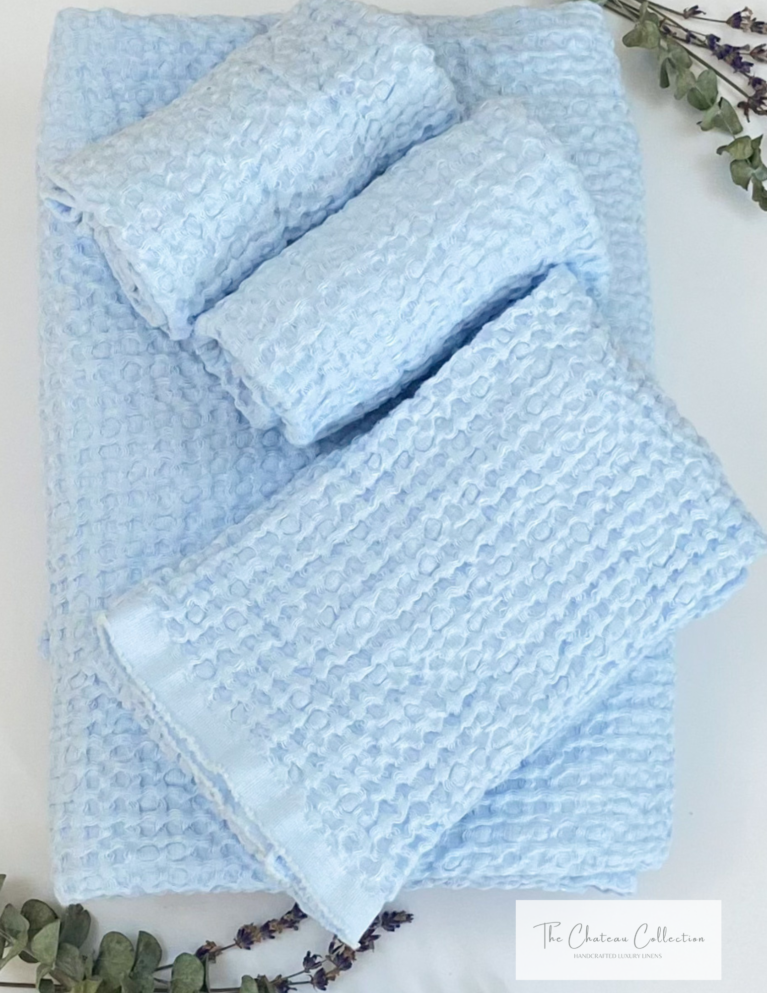 Linen Waffle Bath Towel Set